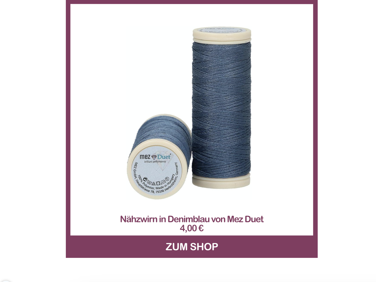 Jeans flicken mit Nähgarn in Denimblau von Mez Duet