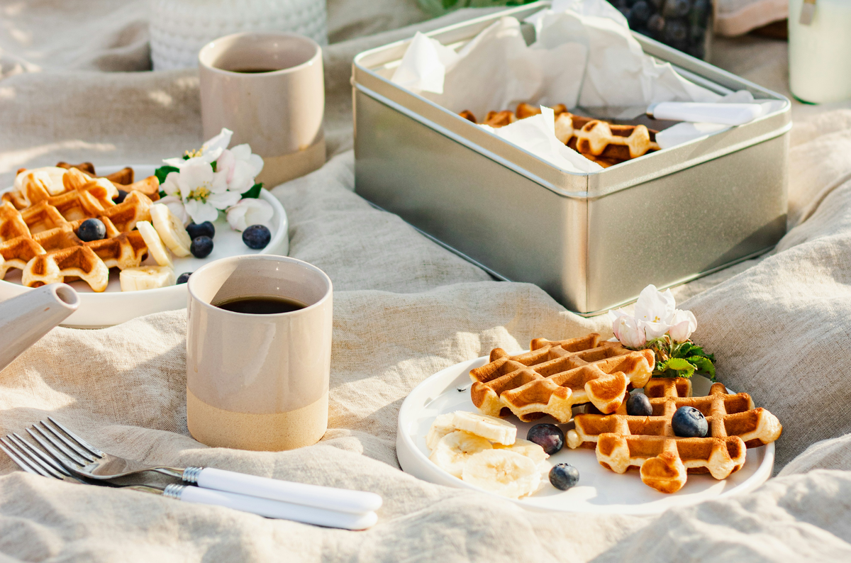 Schnelle Picknick-Idee für schnelle Waffeln ohne Zucker