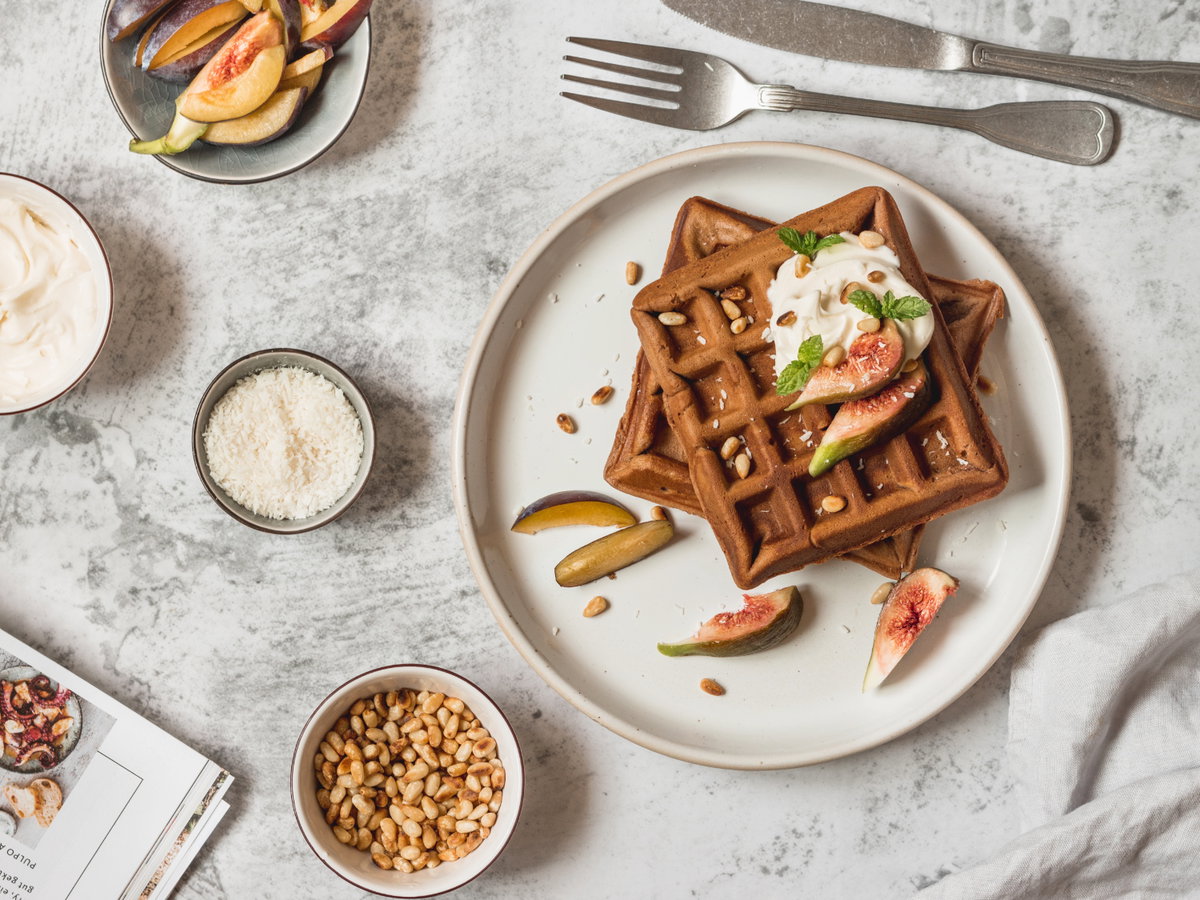 Waffeln mit Haferflocken und Quark
