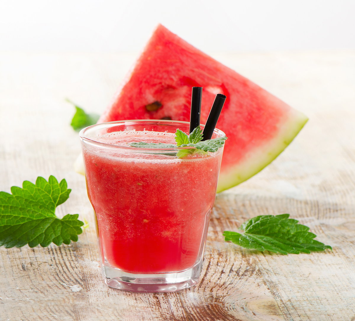 Wassermelonen-Slushie in einem Glas