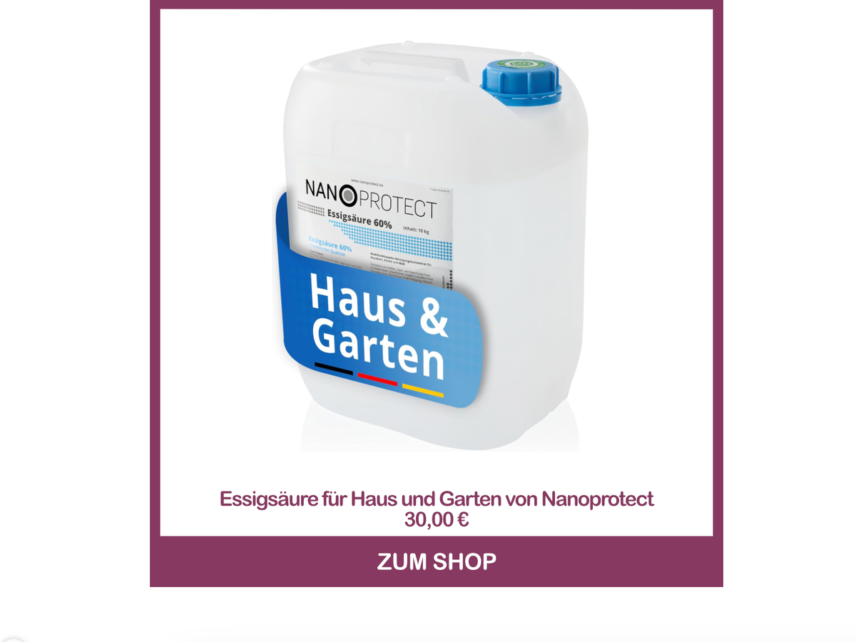 Abfluss reinigen mit Essigsäure von Nanoprotect