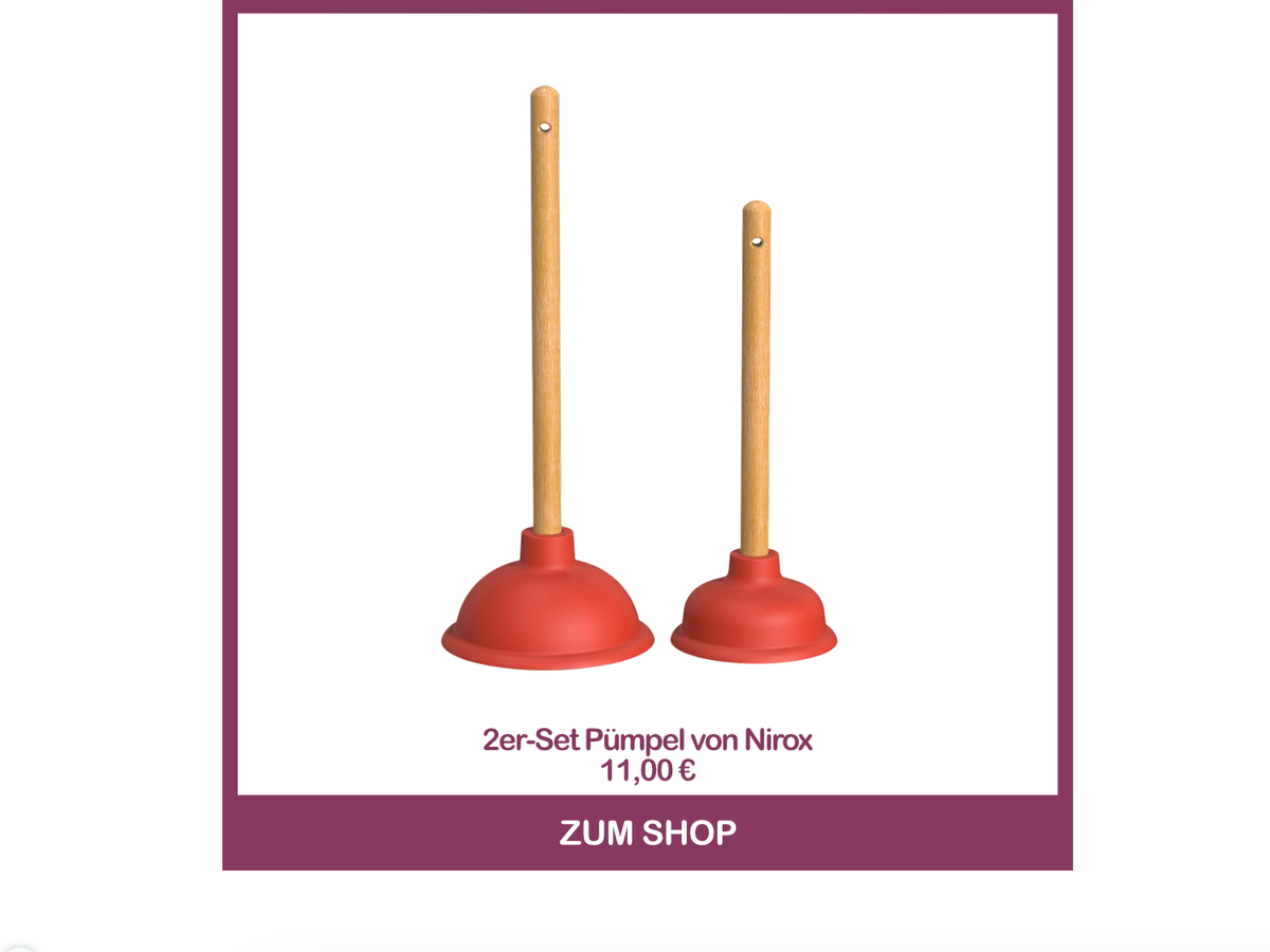 Abfluss reinigen mit dem Pümpel von Nirox
