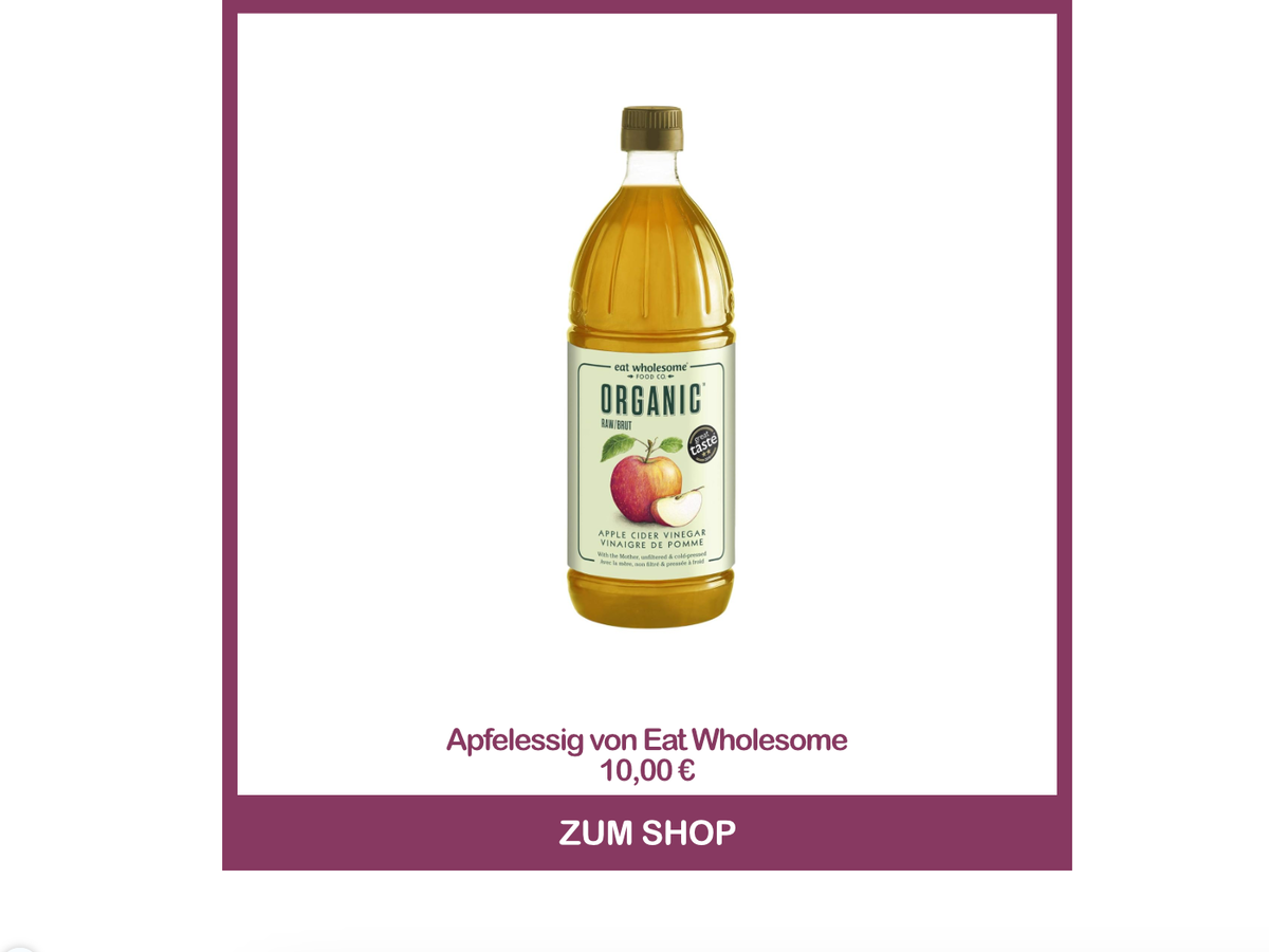 Apfelessig zum Putzen von Eat Wholesome