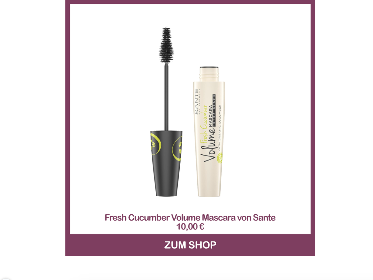 Beste Naturkosmetik Mascara - Fresh Cucumber Volume Mascara von Sante