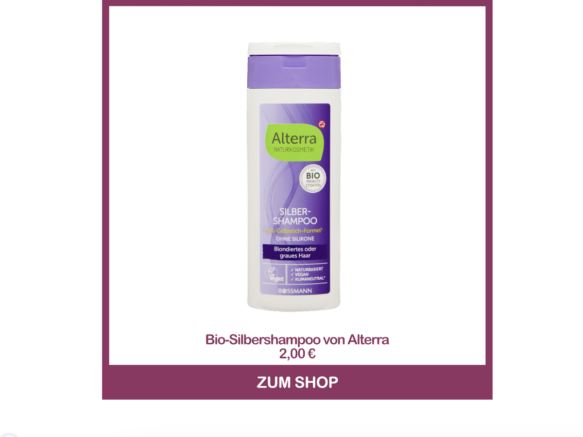 Bestes Naturkosmetik-Shampoo für graue Haare - Silbershampoo von Alterra