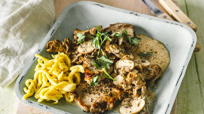 Rezept für Jägerschnitzel mit Pilzsoße
