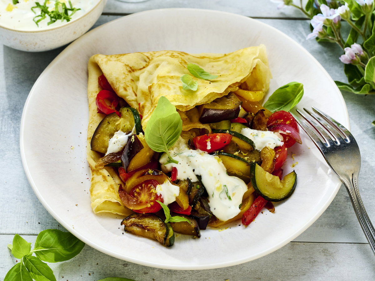 Pfannkuchen mit Ratatouille