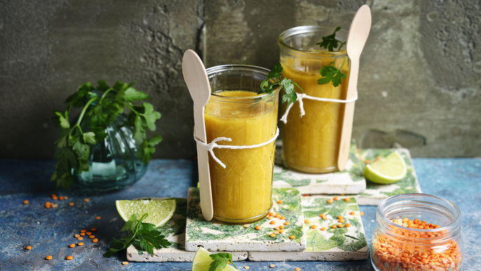 Rezept für türkische Linsensuppe mit Süßkartoffel 