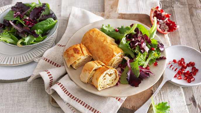 Rezept für Yufka-Rollen mit Kartoffelfüllung und Feta 
