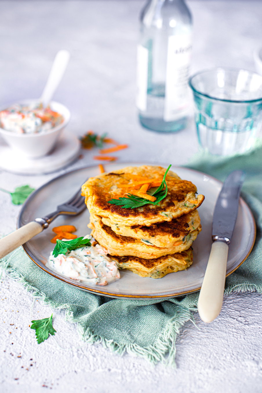 Möhren-Zucchini-Pancakes