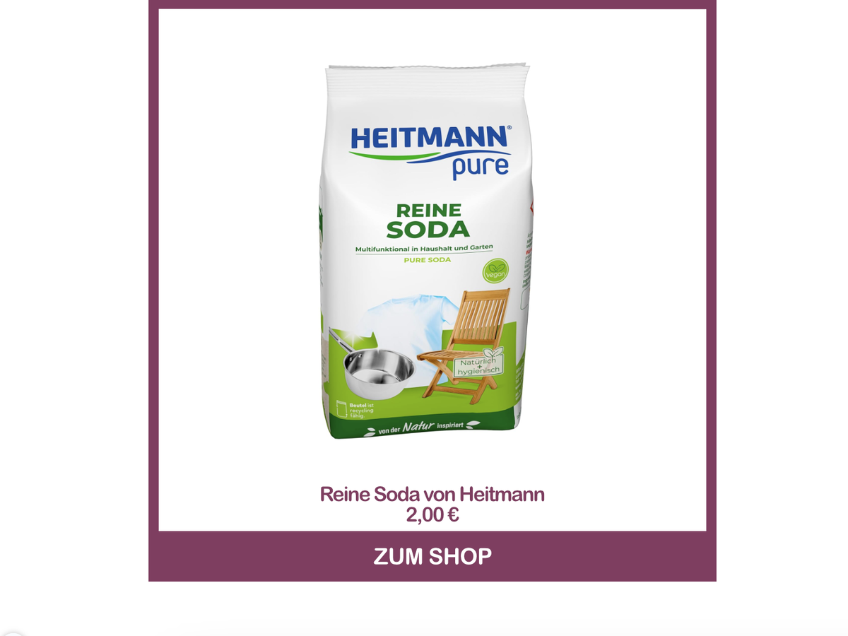 Pfannenboden reinigen mit Soda von Heitmann