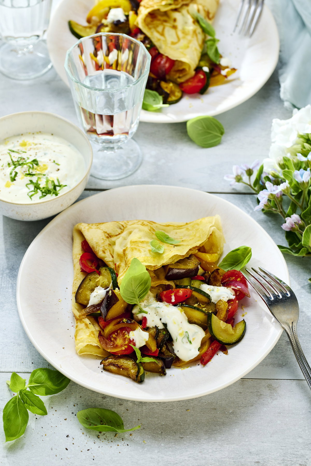 Pfannkuchen mit Ratatouille