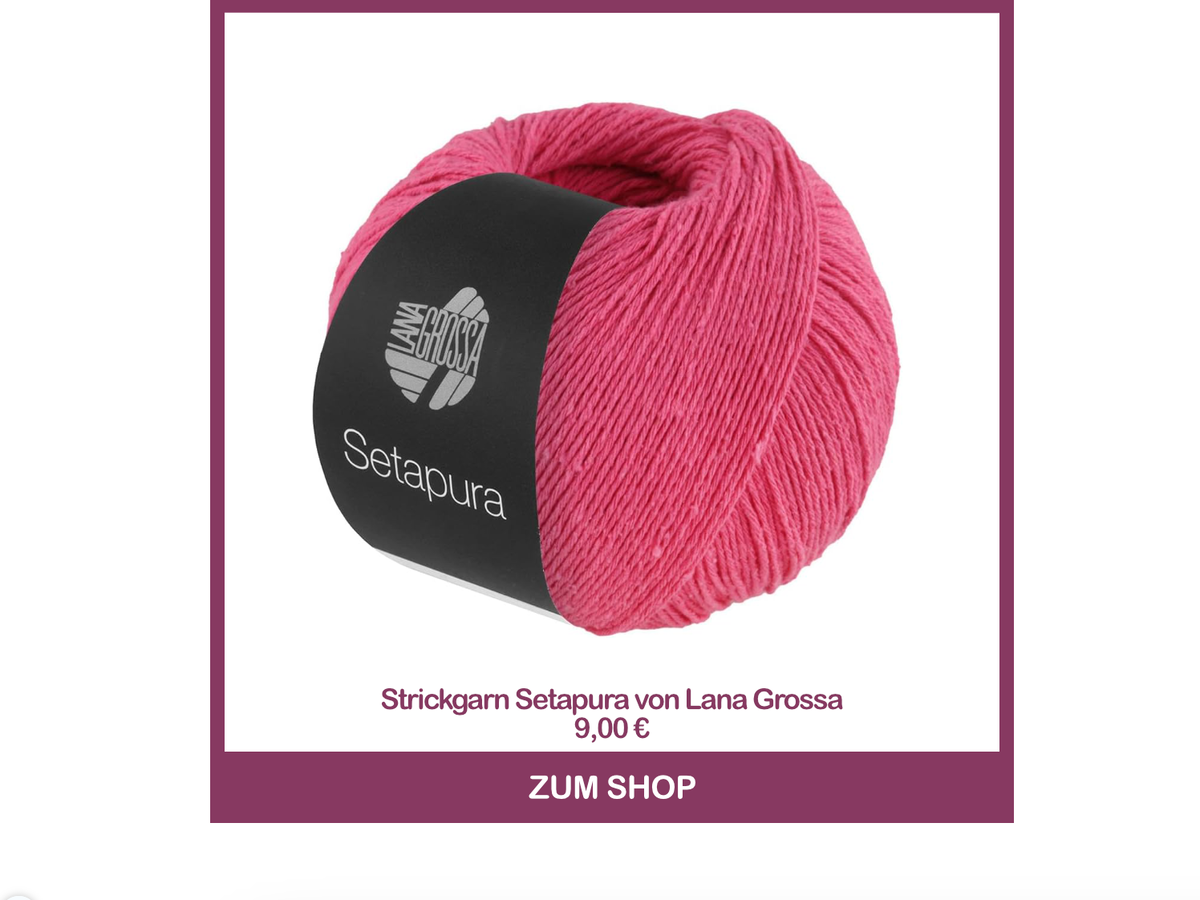 Pullover mit Ajourmuster stricken mit dem Setapura Strickgarn von Lana Grossa