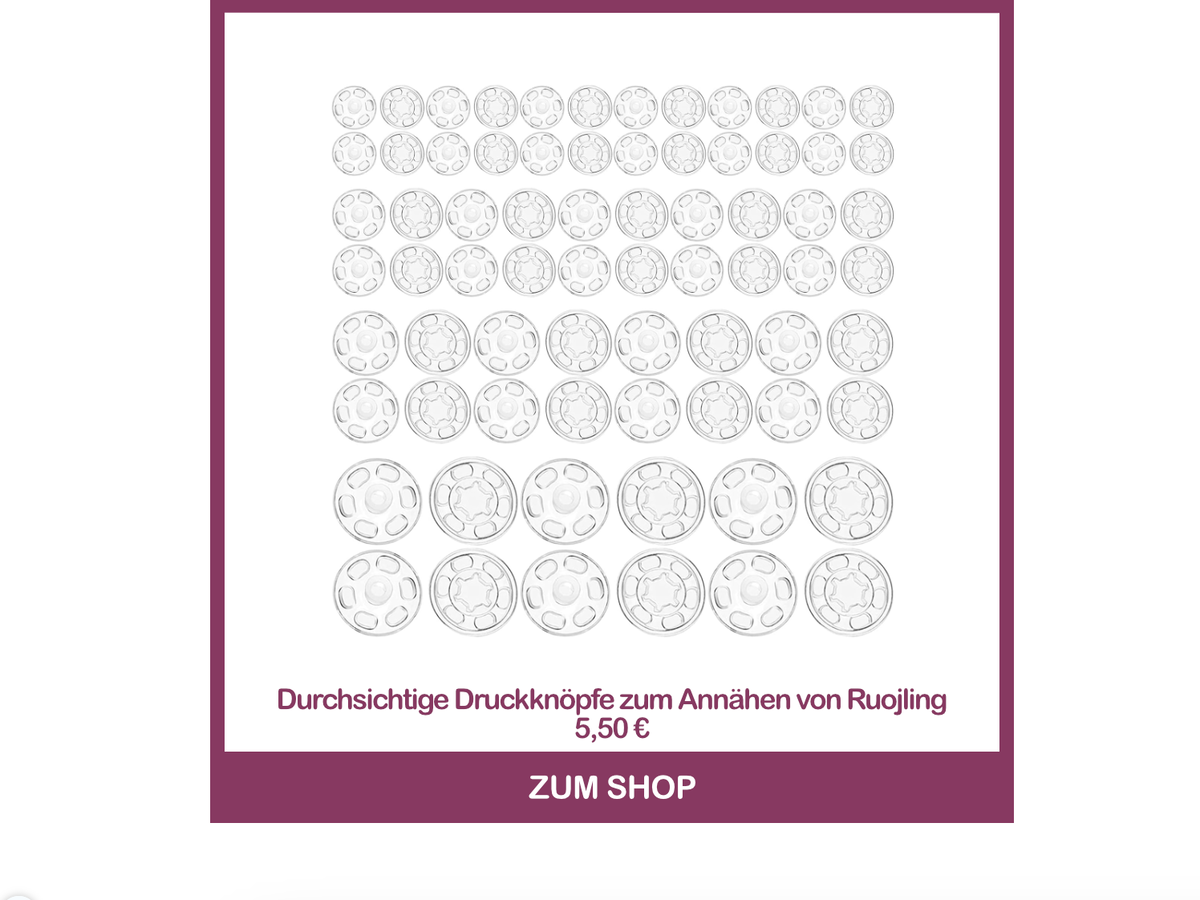 Unsichtbare Druckknöpfe zum Annähen von Ruojling