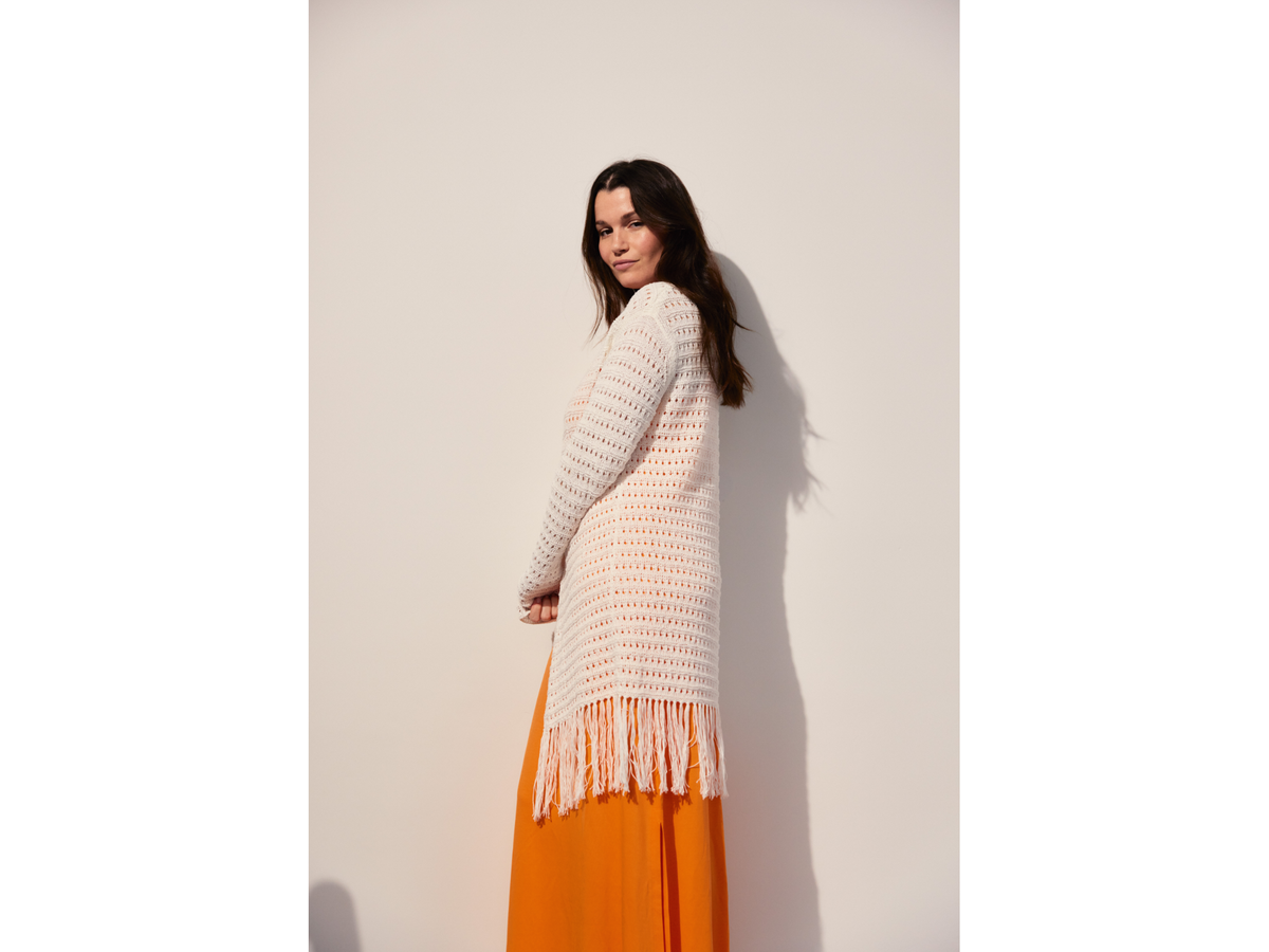 Stricken im Herbst - Strickmantel mit Fransen