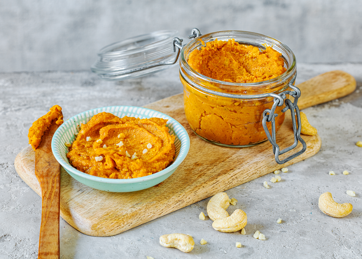 Veganer Brotaufstrich selbst gemacht - Süßkartoffel-Hirse-Aufstrich
