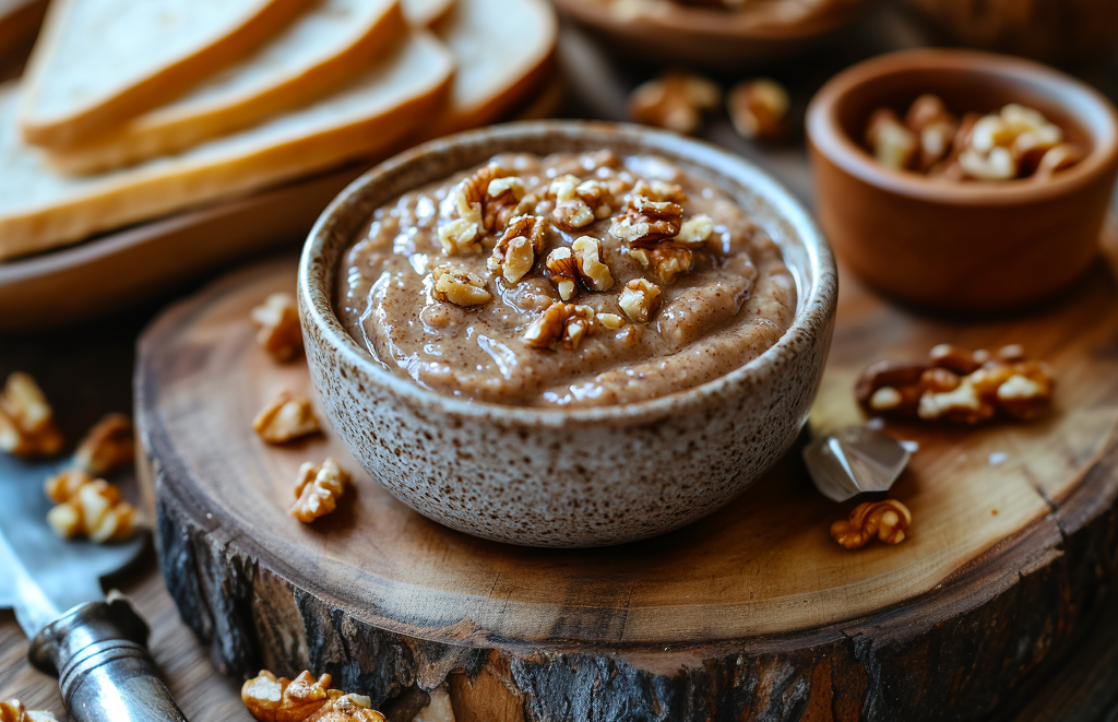 Veganer Brotaufstrich selbst gemacht - fruchtiger Walnuss-Aufstrich