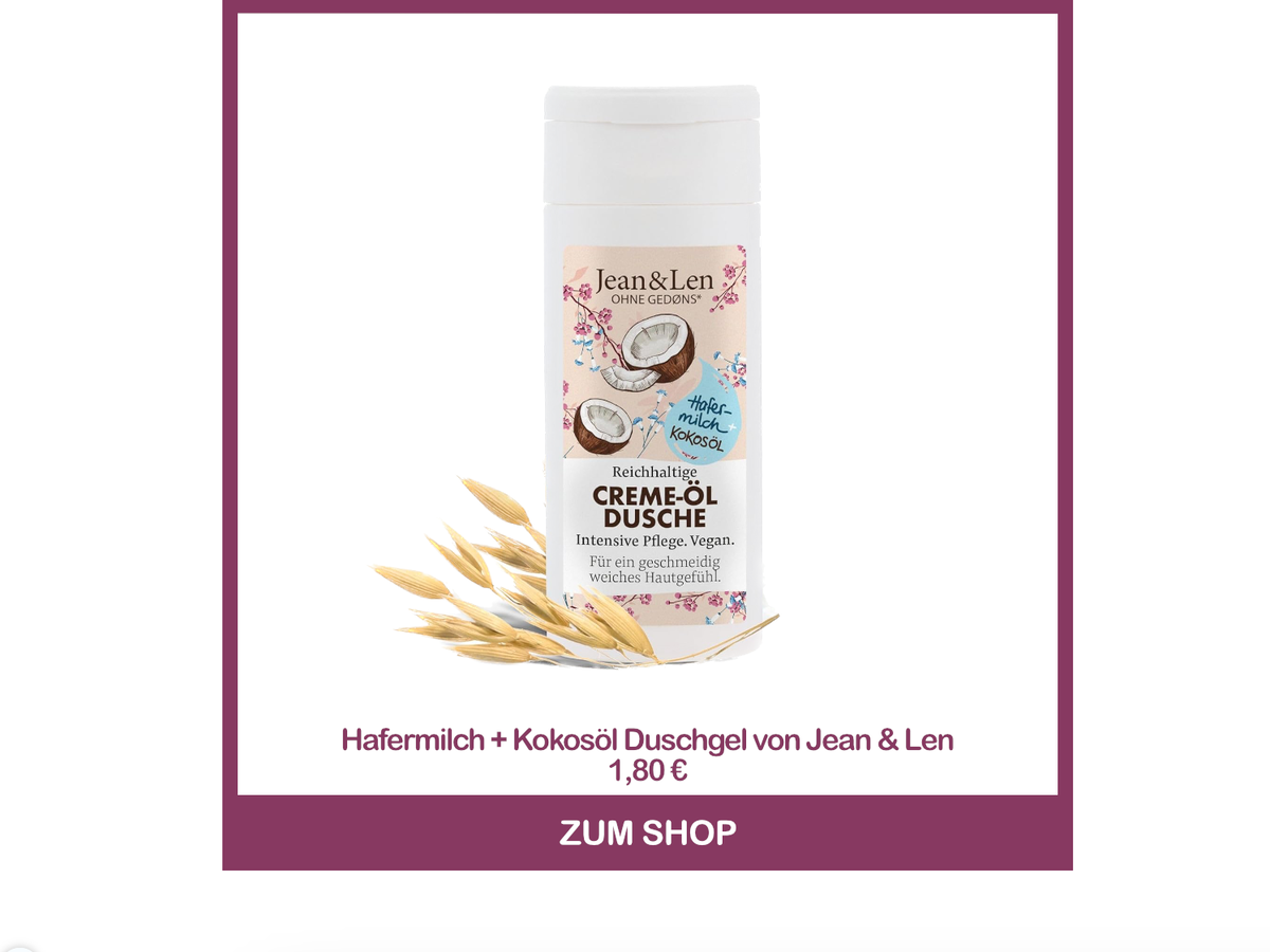 Hafermilch und Kokosöl Duschgel von Jean & Len