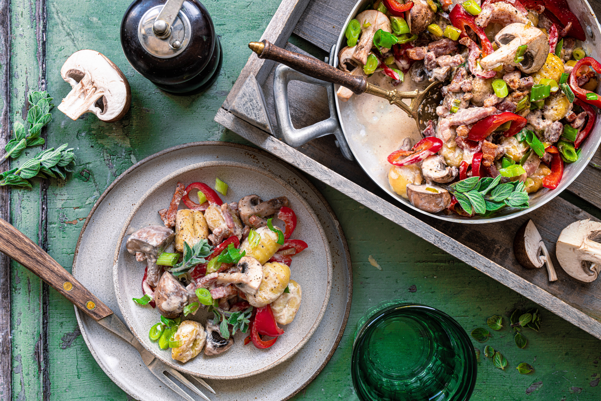 Einfache Pilzpfanne mit Champignons