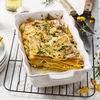 Rezept für Hokkaido-Lasagne mit Ziegenkäse, Pistazien und Rosmarin 