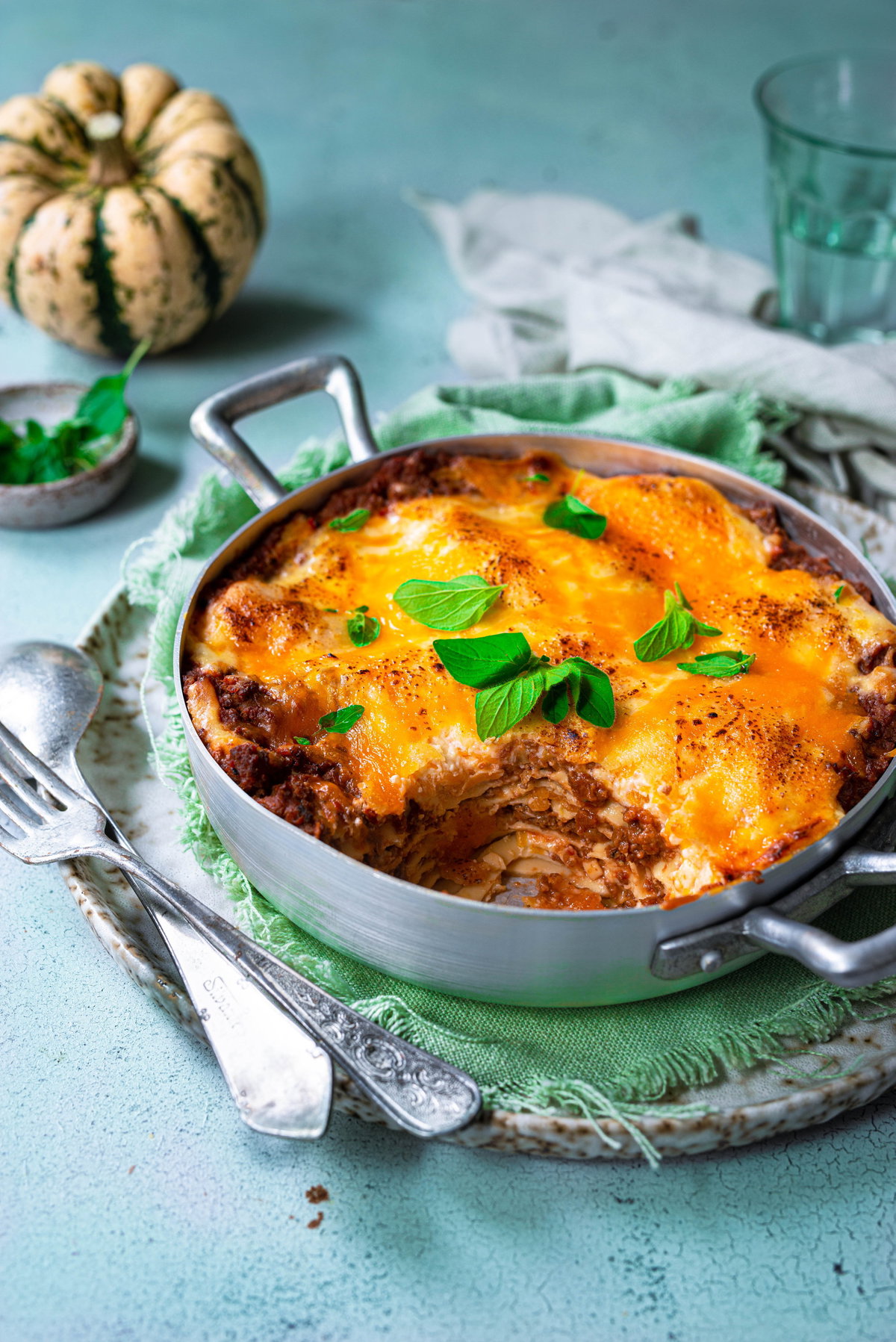 Kürbis-Lasagne mit Hackfleisch