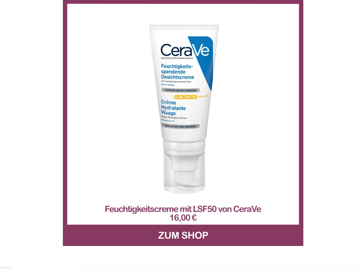Beste Feuchtigkeitscreme Apotheke - Feuchtigkeitsspendende Gesichtscreme mit LSF50 CeraVe