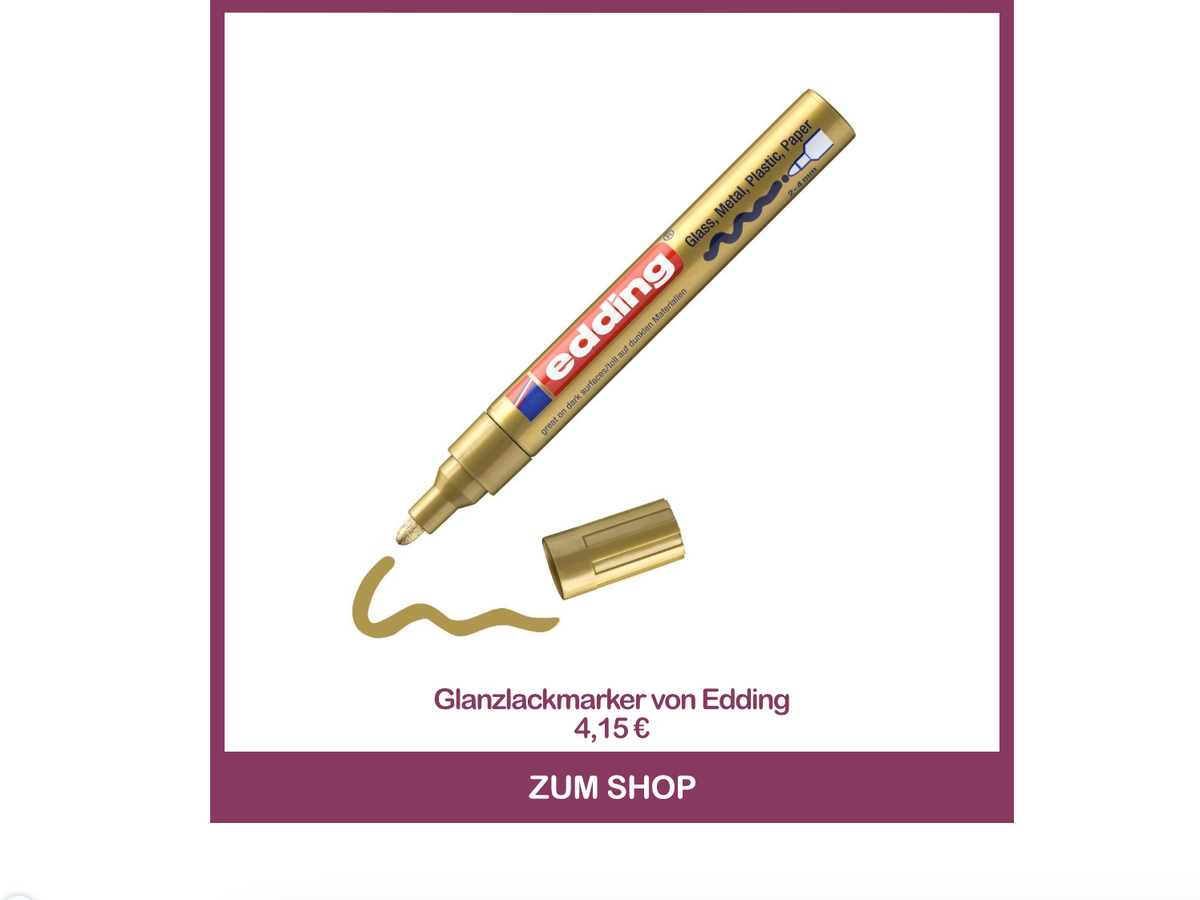 Glanzlackmarker in Gold von Edding