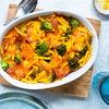 Rezept für schnellen Nudelauflauf mit Schinken und Brokkoli