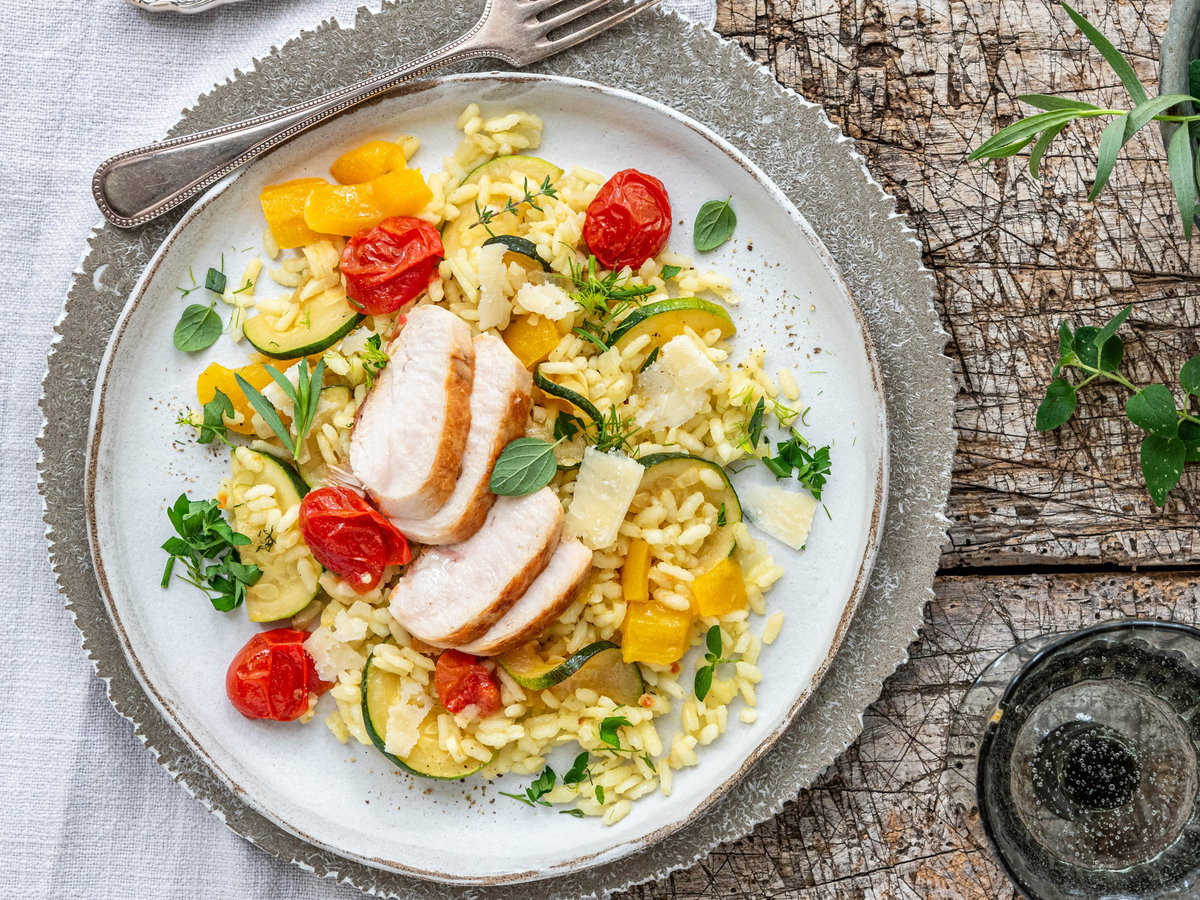 Risotto mit Hähnchenbrust