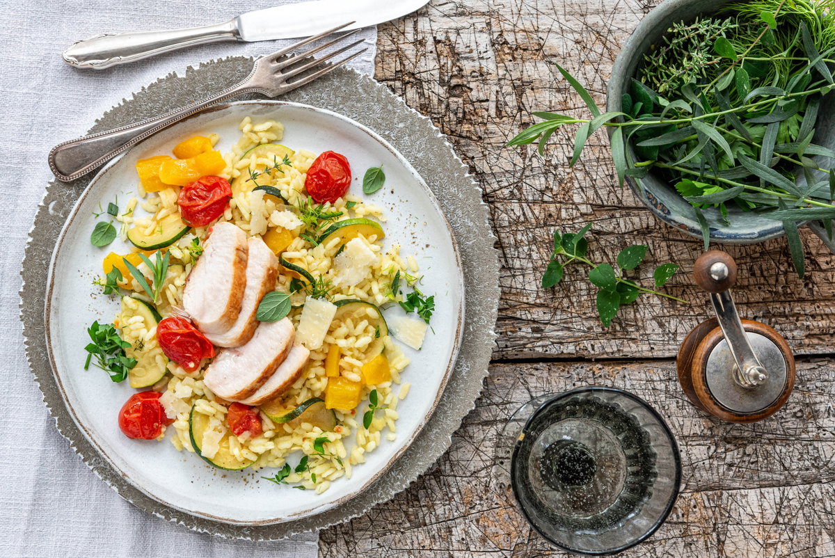 Risotto mit Hähnchenbrust
