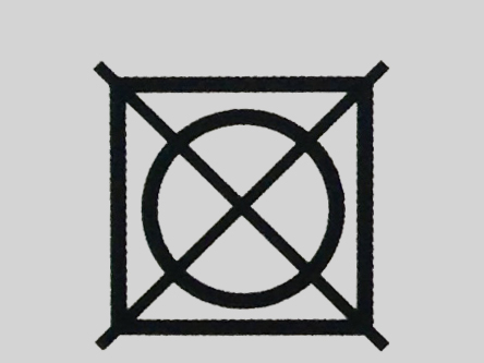 Stricksymbol für Garn nicht in den Trockner geben
