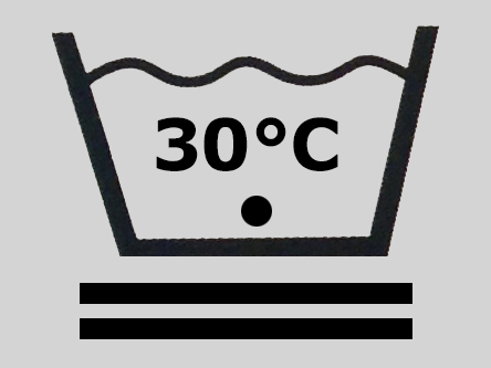 Stricksymbol für Maschinenwäsche im Schonwaschgang