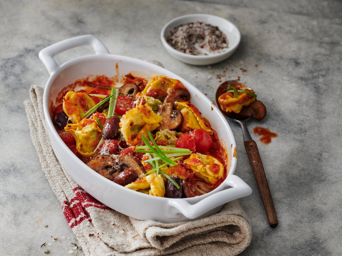 Tortellini-Auflauf mit Pilzen