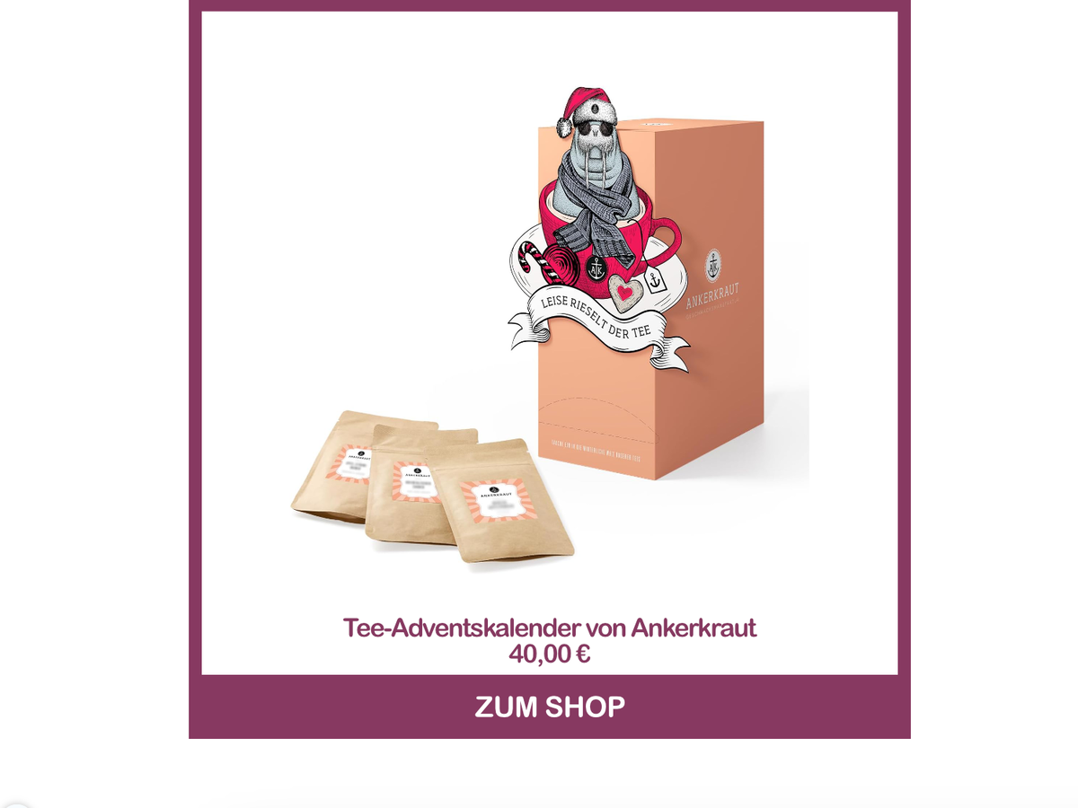 Bester Tee-Adventskalender - Tee-Adventskalender von Ankerkraut