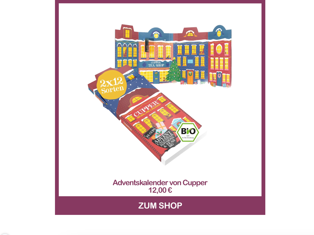 Bester Tee-Adventskalender - Tee-Adventskalender von Cupper