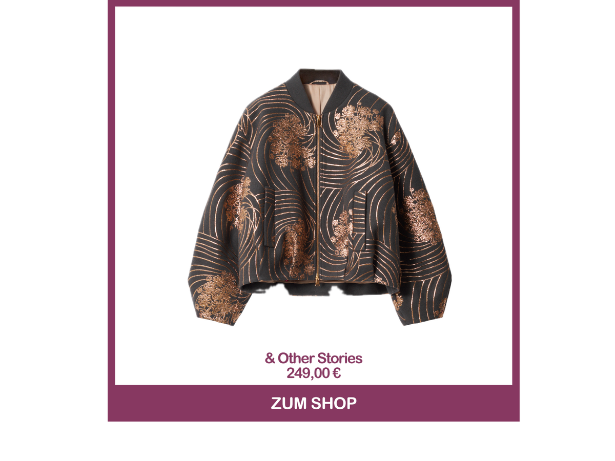 Bomberjacke aus Wolle in Metallic-Optik