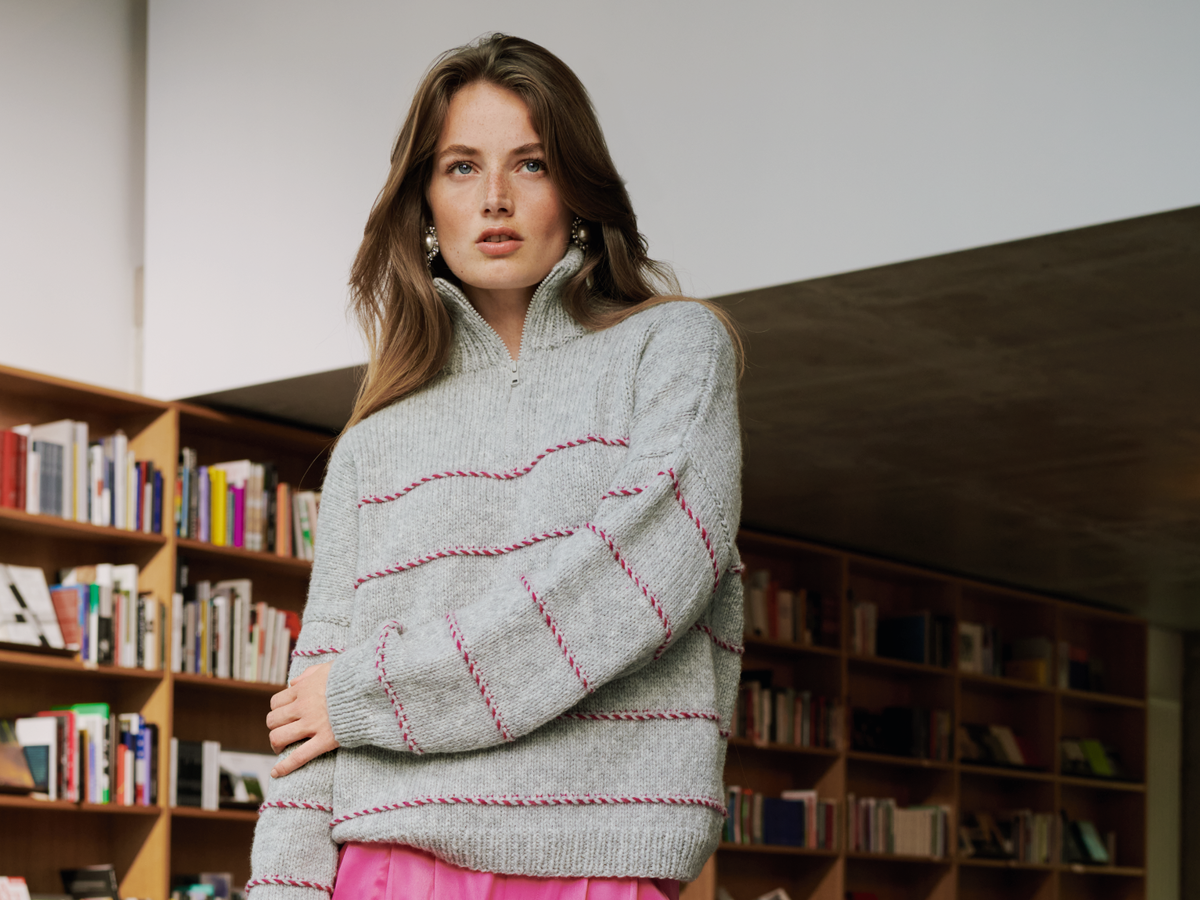 Stricken mit Merinowolle - Troyer mit Streifenmuster
