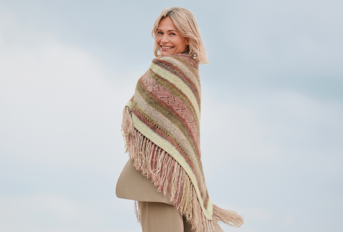 Stricken mit Mohair - Model mit Streifenplaid von Lana Grossa