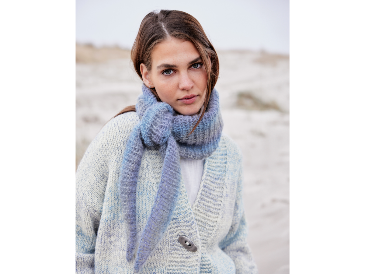 Stricken mit Mohair - Model mit XXL-Dreieckstuch von Lana Grossa