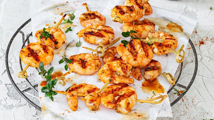 Garnelen in Honig-Senf-Sauce vom Grill sind die beste Vorspeise für besondere Anlässe