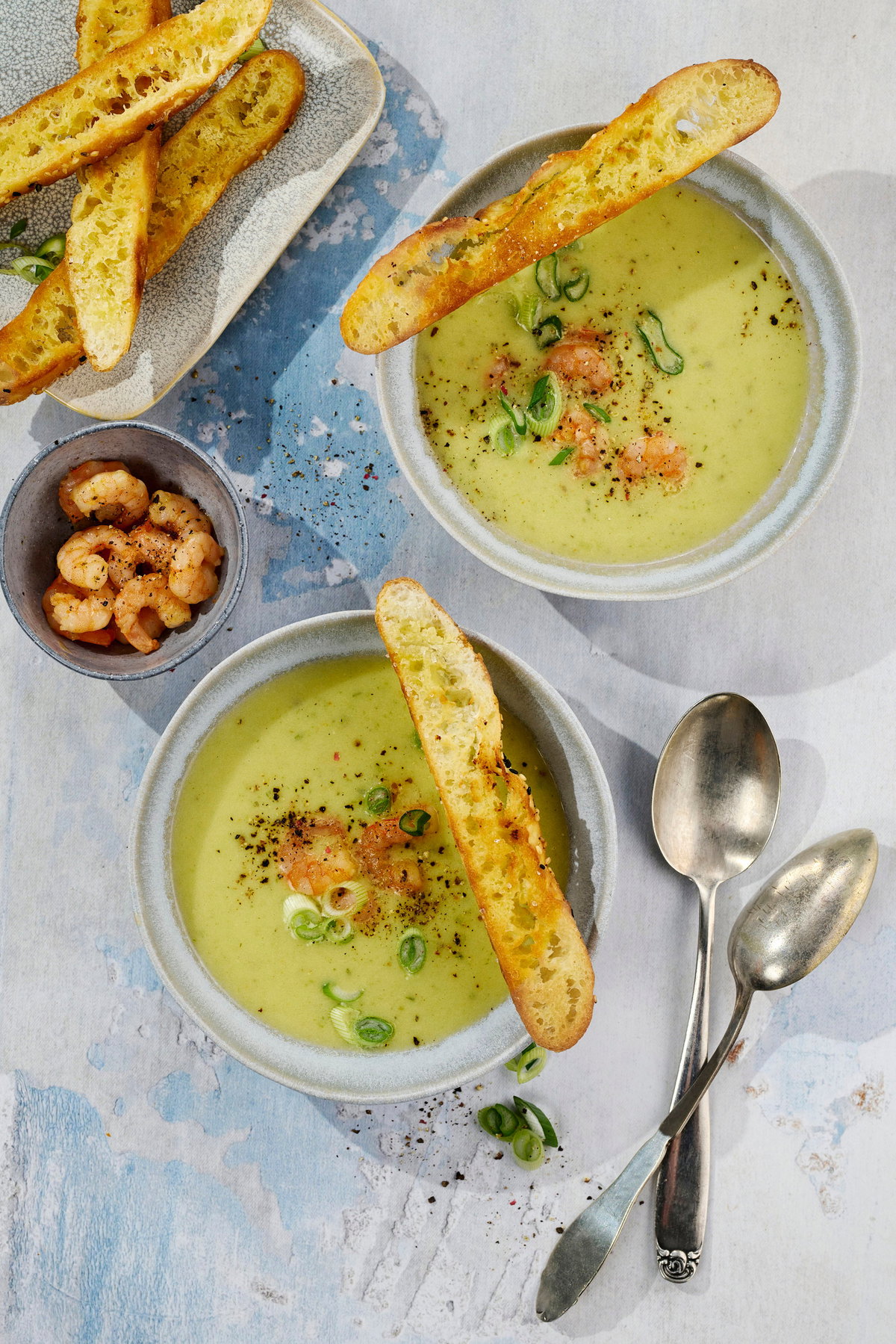 Kartoffel-Lauchzwiebeln-Suppe