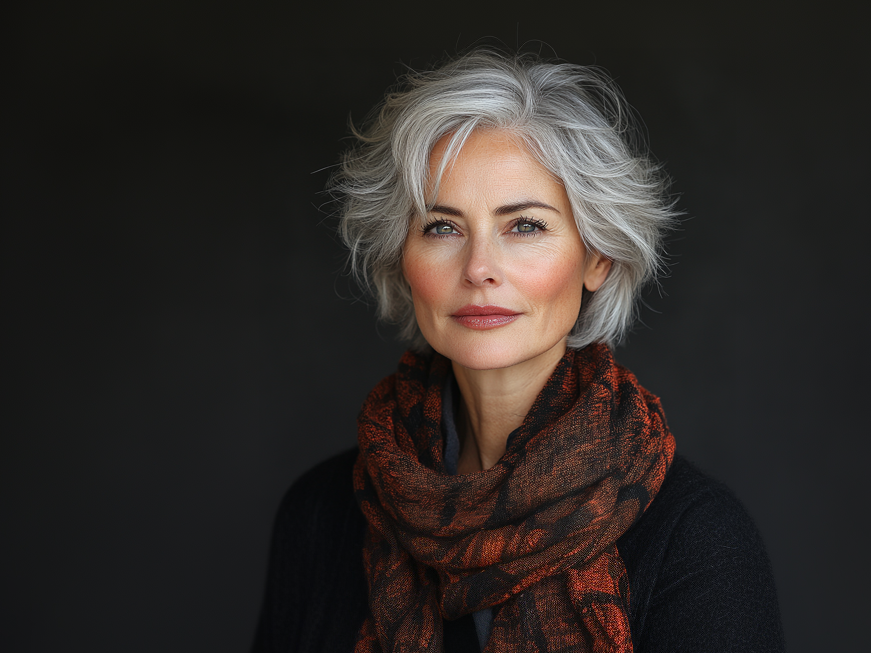 Kurzhaarfrisuren ab 60 - Frau mit Mixie Cut