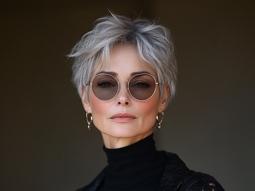 Kurzhaarfrisuren ab 60 - Frau mit Pixie Cut
