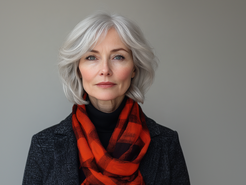 Kurzhaarfrisuren ab 60 - Frau mit Stufenschnitt