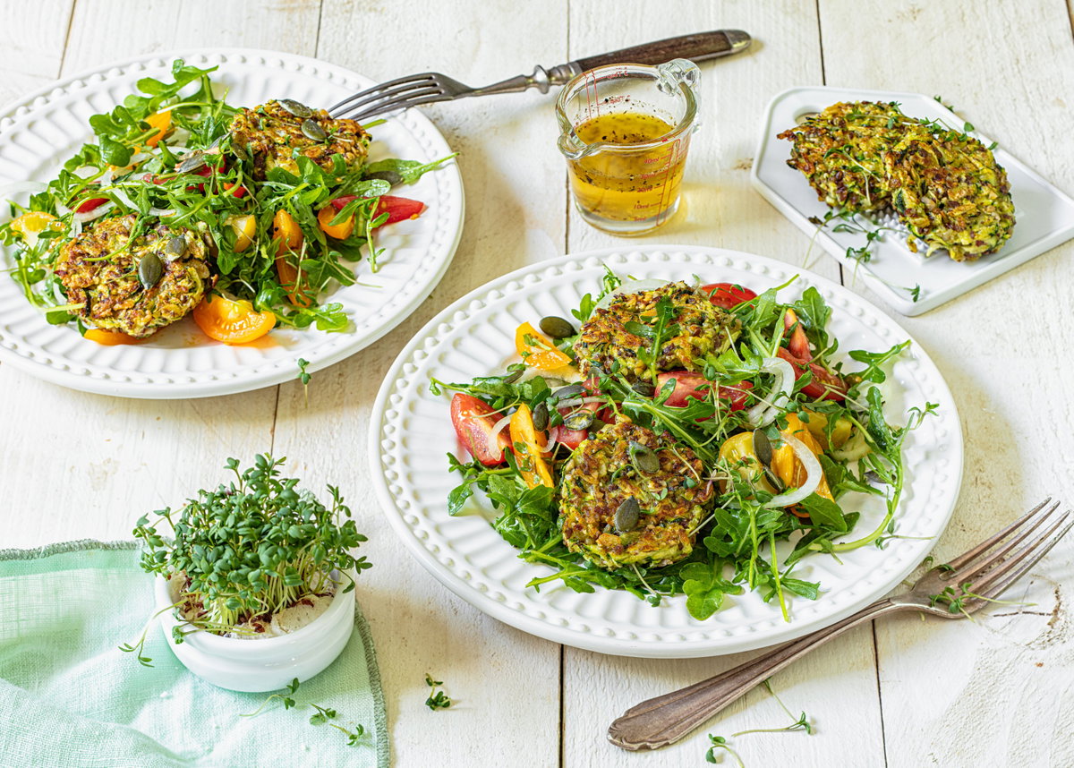 Zucchini-Bratlinge in vegan