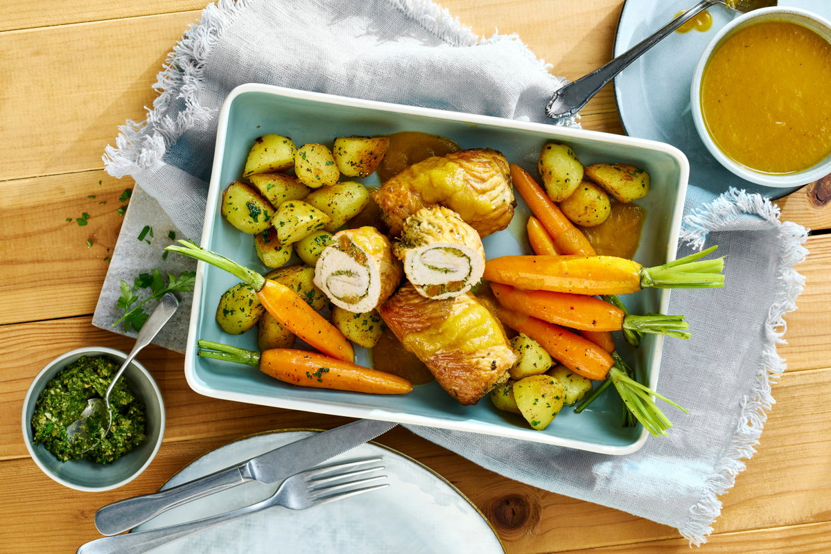 Gefüllte Putenroulade