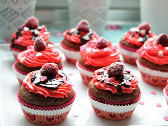 Schoko-Himbeer-Cupcakes