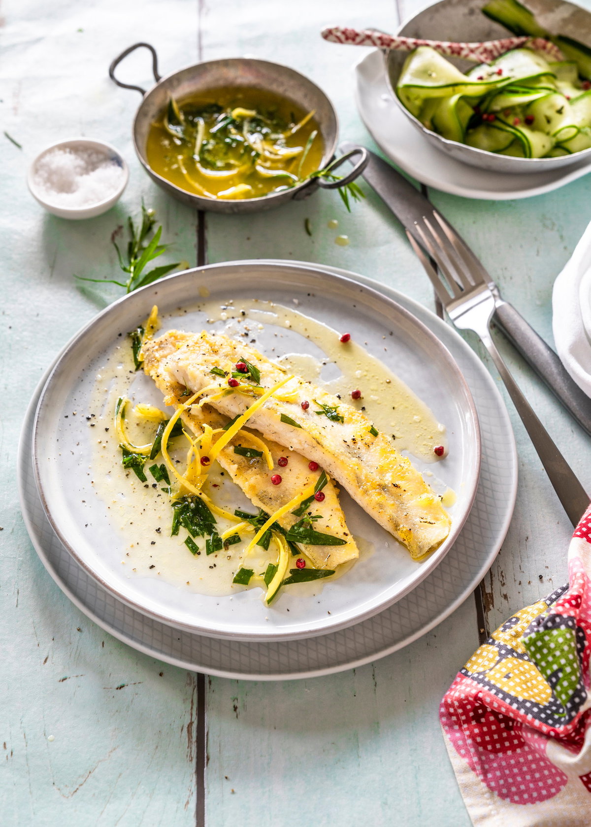 Zanderfilet mit Estragon-Zitronen-Butter