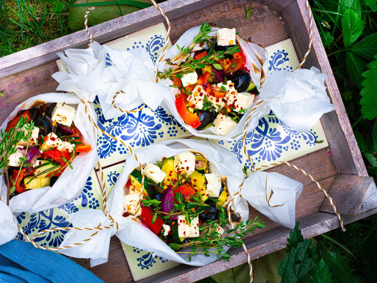 Gemüse-Feta-Päckchen