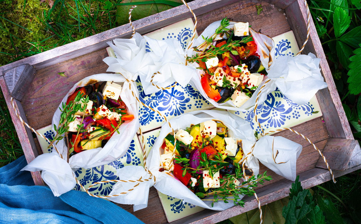 Gemüse-Feta-Päckchen